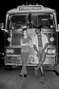 Bruce Springsteen and Clarence Clemons in front of Tour Bus, 1978