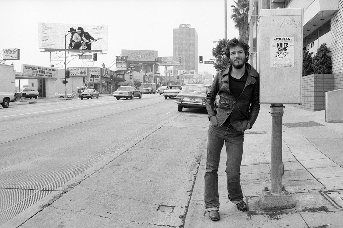 Bruce Springsteen on Sunset Strip, Los Angeles, CA, 1975