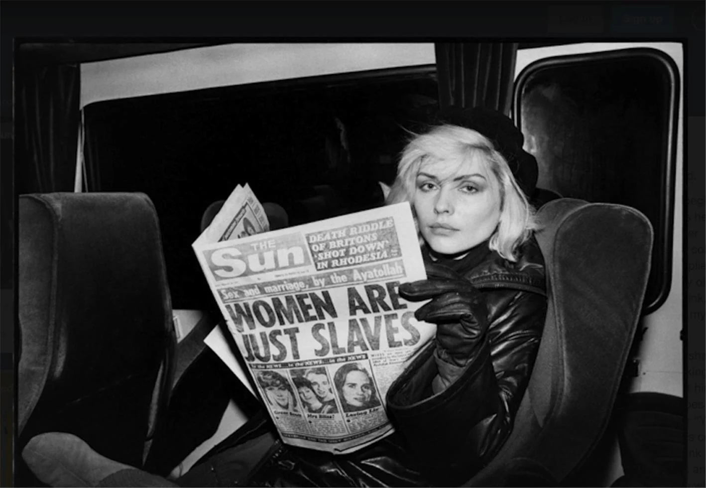 Debbie Harry, "Women Are Just Slaves" Newspaper, late 1970s