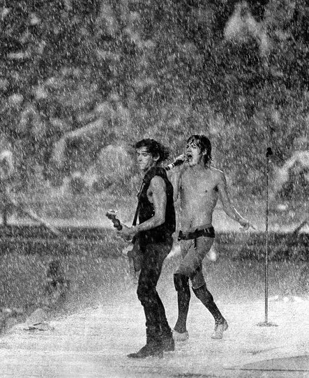 Mick Jagger, Keith Richards in Dallas Rainstorm, 1981