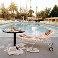 Faye Dunaway Oscar outtake, lying down, Beverly Hills Hotel, CA, 1977