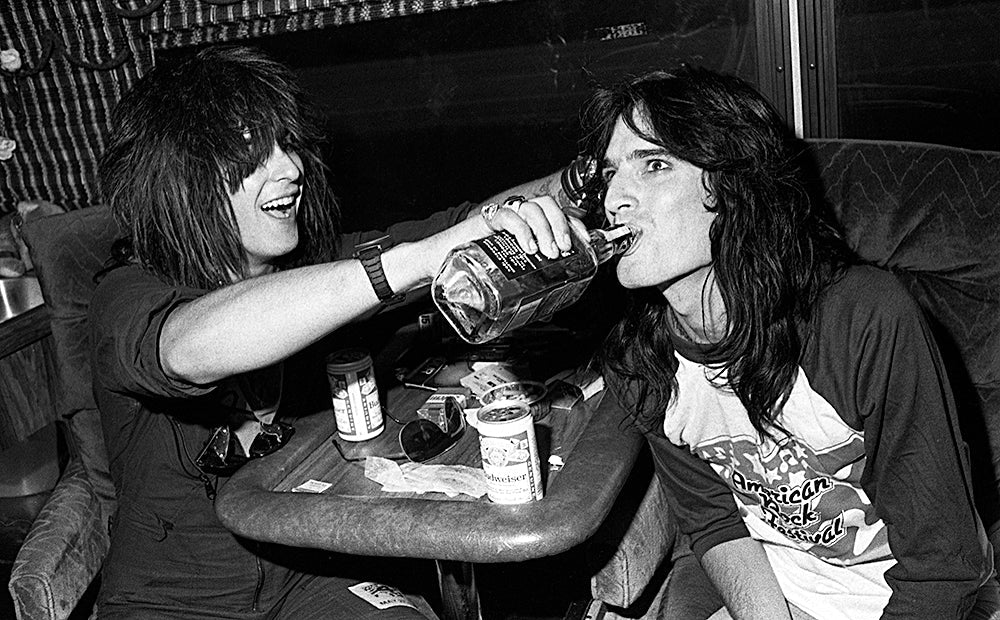 Nikki Sixx & Tommy Lee (tour bus) Motley Crue, Shout at the Devil Tour, 1984
