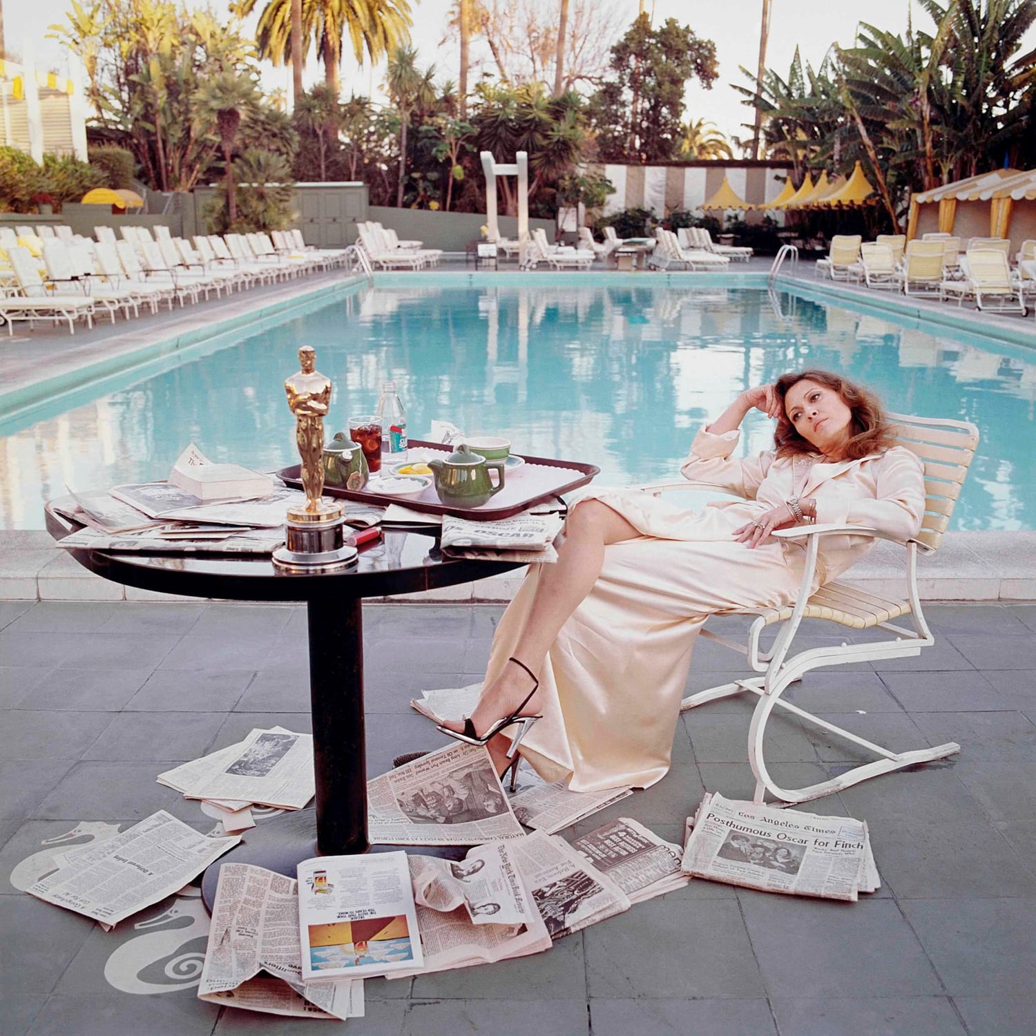 Faye Dunaway Oscar, Classic, Beverly Hills Hotel, CA, 1977