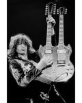 Jimmy Page playing his double neck Gibson, 1975